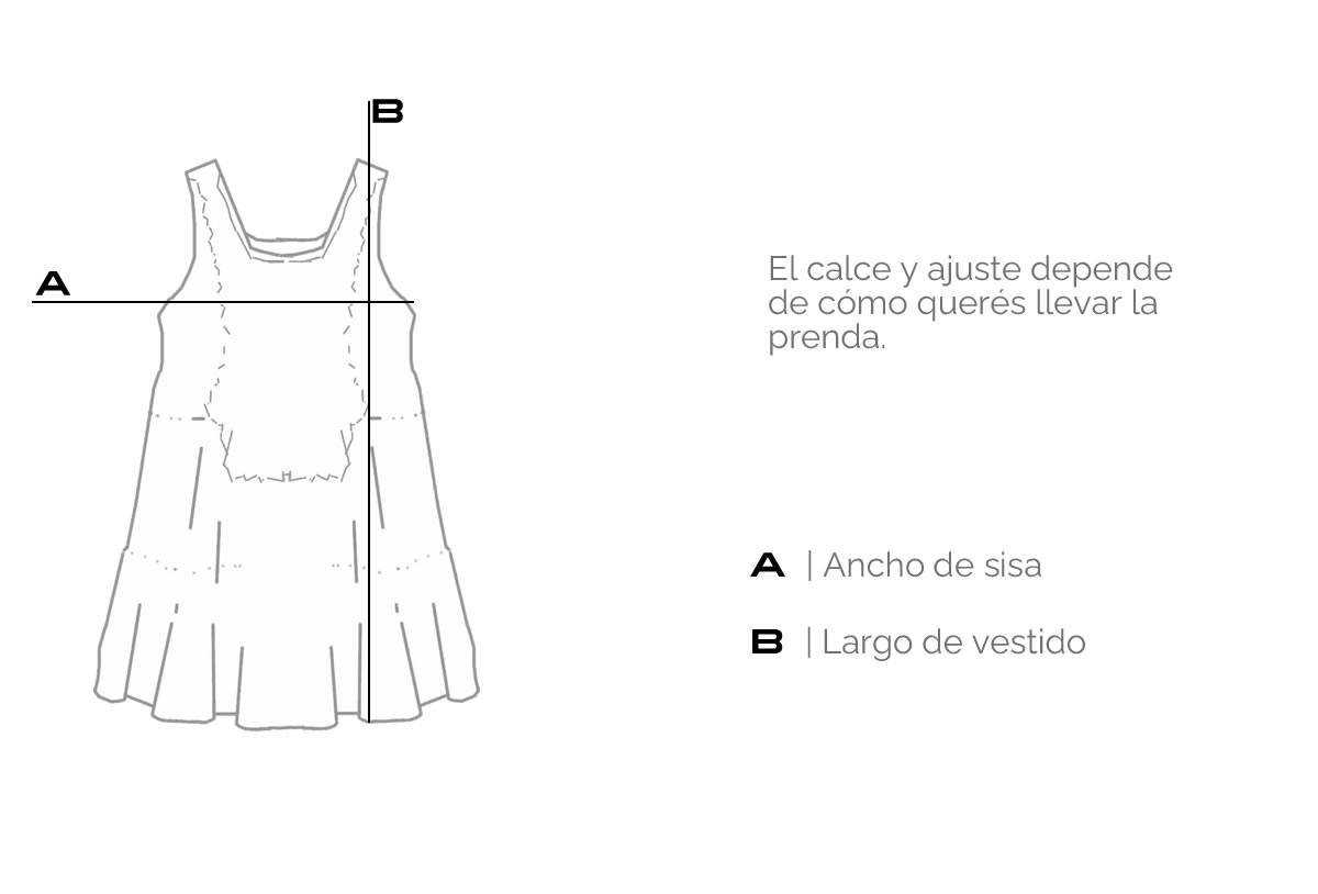Guía de talles de vestido FELISA